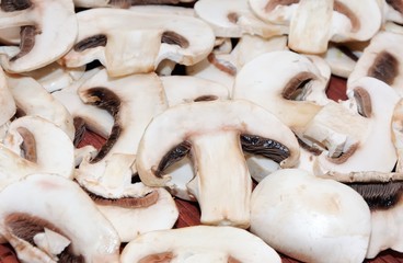 Sliced fresh  mushrooms
