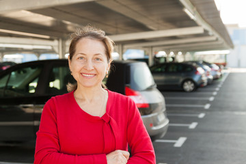 mature woman at parking