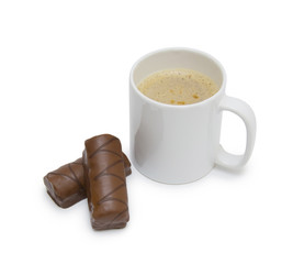 White ceramic coffee mug. Isolated on a white.
