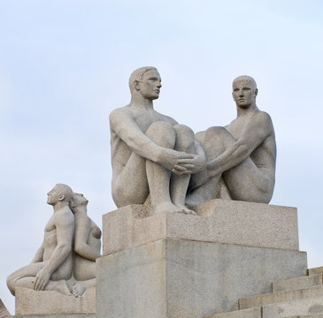 Statues in Vigeland park in Oslo, Norway
