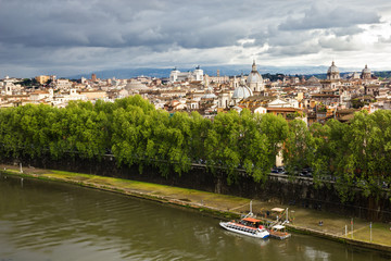 High point view over city of Rome Italy