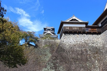 熊本城　武者返しと本丸御殿