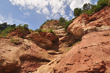 Blick zum Himmel Bletterbach Schlucht