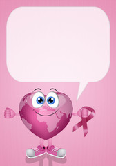 Pink globe for breast cancer