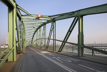 Fototapeta na wymiar Elisabeth Bridge over the Danube in Komarom. Hungary