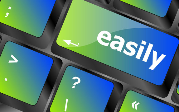 easile word on keyboard key, notebook computer button