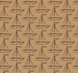 pattern sailboat simple doodle charcoal