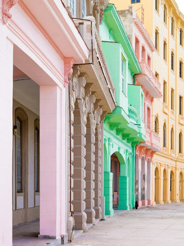 Colorful buildings in Old  Havana