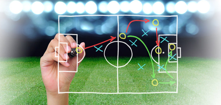 plan of soccer manager at soccer field