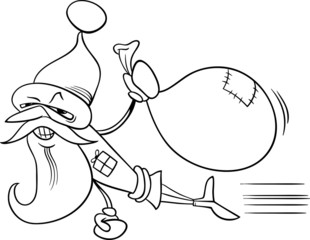 superhero santa cartoon coloring page