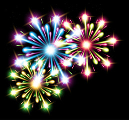 fireworks color stars vector