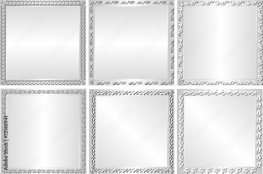 Canvas Prints set of silver background