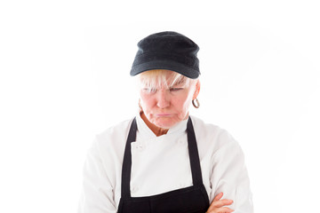 model isolated on plain background upset angry worried