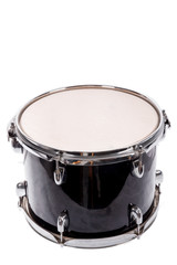 classic black music bass drum  on white background