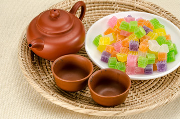 Crispy jelly Thai dessert