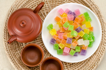 Crispy jelly Thai dessert