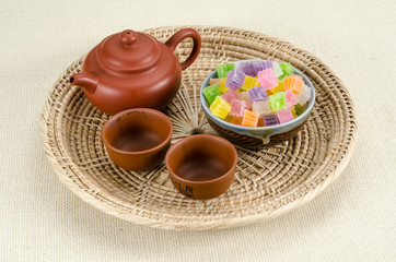 Crispy jelly Thai dessert