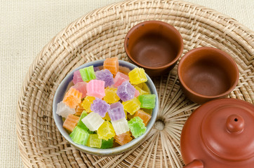 Crispy jelly Thai dessert