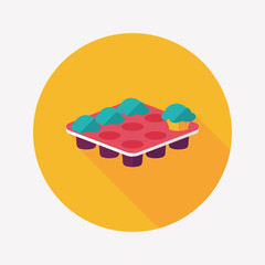 kitchenware baking plate flat icon with long shadow,eps10