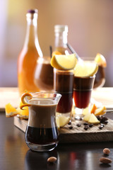 Espresso cocktail served on table