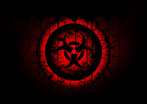 biohazard symbol on circle abstract background