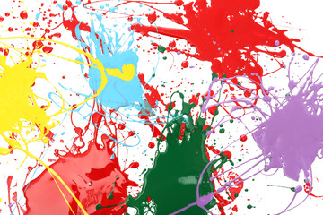 Fototapeta na wymiar Colorful splashes of paint isolated on white