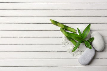 Spa setting on wooden background