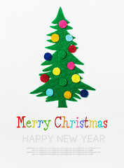 Fototapeta premium Christmas tree with balls made ​​of felt