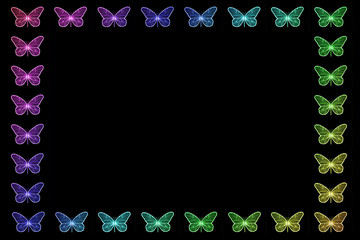 Colorful Butterfly Border