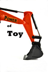 Backhoe excavator bucket side view isolated white