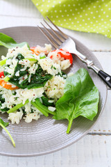 risotto with braised spinach