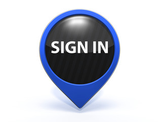 sign in pointer icon on white background