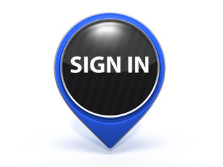 sign in pointer icon on white background