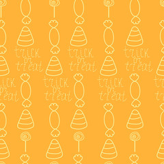 Seamless orange background for Halloween. Trick or treat