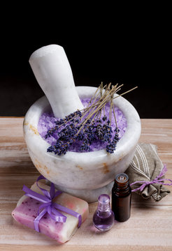 Lavender spa setting