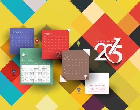 Creative New Year Calendar 2015 Background.