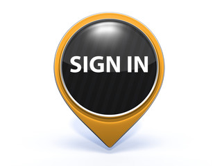 sign in pointer icon on white background