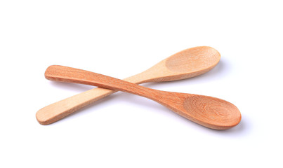 Wooden spoon isolated on white background