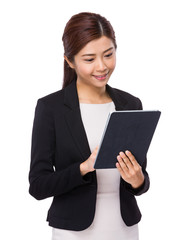 Businesswoman use tablet