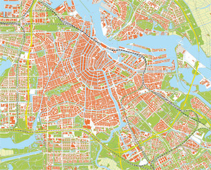 Obraz premium amsterdam city map
