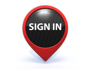 sign in pointer icon on white background
