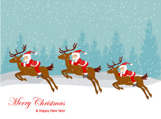 Vintage Christmas card with tree and ornaments