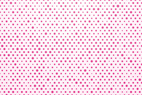 white background with pink polka dots