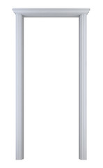 white wood doorframe