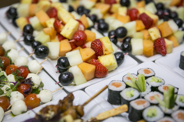 Obstspieße Spieße auf Buffet / Catering