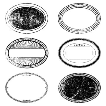 Grunge Oval Stamp Set