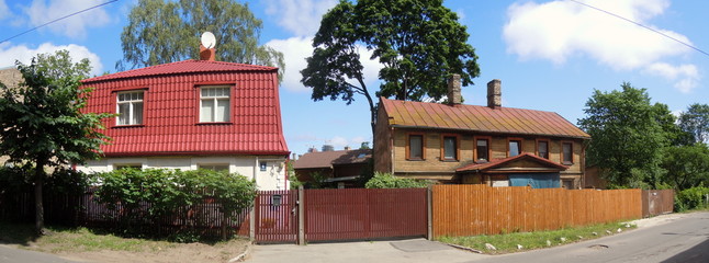 Panoramic view of bystreet