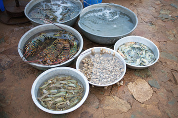 seafood at the fishing village