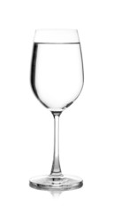 water in glass. Isolated on white background