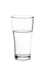 water in glass. Isolated on white background